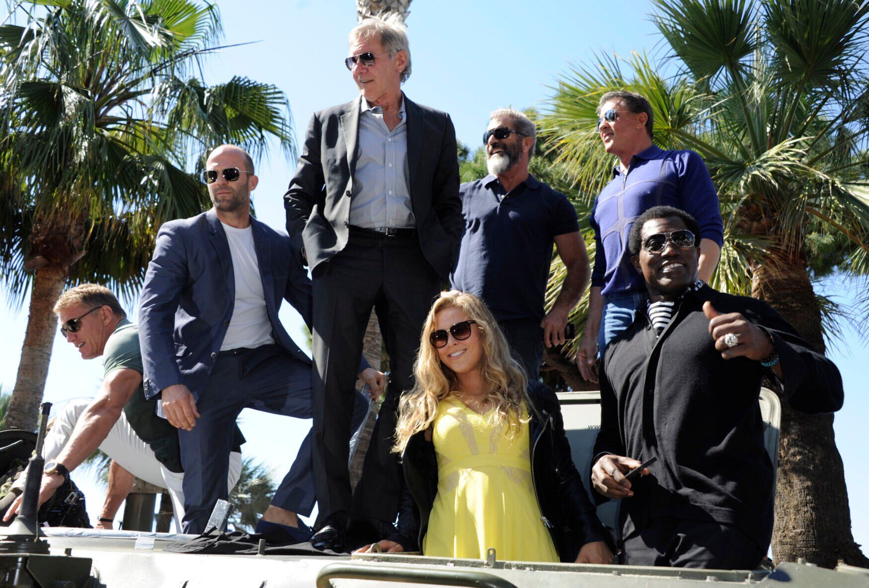 Dolph Lundgren, Jason Statham, Harrison Ford, Mel Gibson, Sylvester Stallone, Wesley Snipes,Ronda Rousey